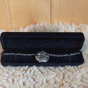 Antique Floral Locket Necklace